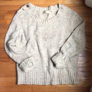anthropologie button shoulder sweater
